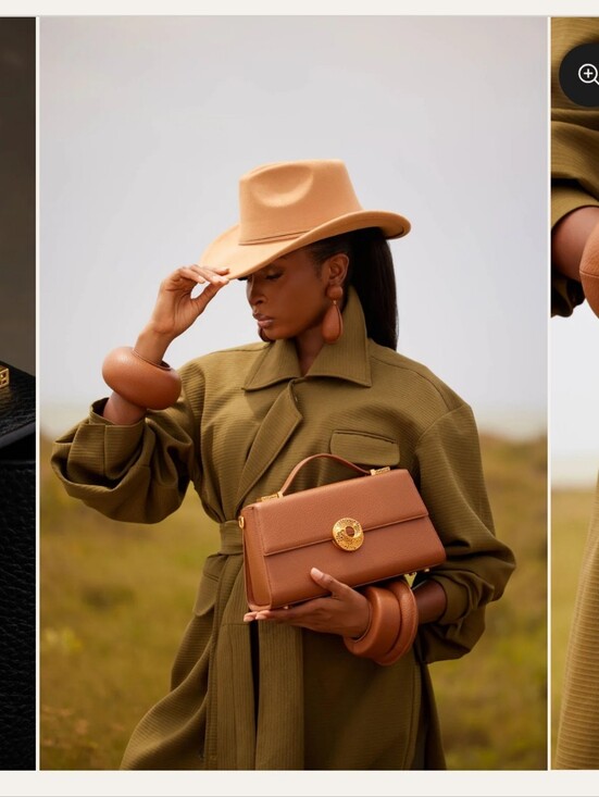 Khoi Handbags - LARGE Rezi Brown Leather Top-Handle Khoi Bag with Gold Accent BRAND NEW WITH BOX